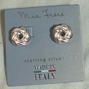 MIA FIORE 925 STERLING SILVER KNOT EARRINGS